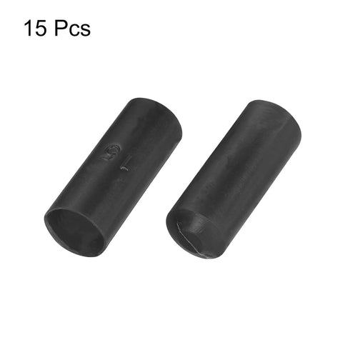 MECCANIXITY 15Pcs Heat Shrink End Cap, 15mm ID x 45mm L, Black Waterproof Adhesive for Electrical Wire Cable