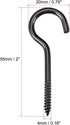 uxcell 2" Screw Eye Hooks – Self Tapping Screws, Screw-in Hanger Eye-Shape Hooks, Black, 12pcs