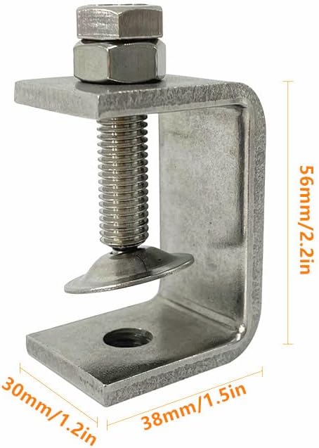 0-25Mm Mini Stainless Steel C Clamps for Mounting, 4Pcs Heavy Duty Woodworking U Clamp Set Tiger Clamp Tools with Stable Wide Jaw Opening & Protective Pads for Welding/Carpenter (15-45MM*2Pcs)