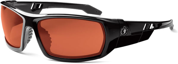 Skullerz Odin Safety Sunglasses - Black Frame, Copper Lens