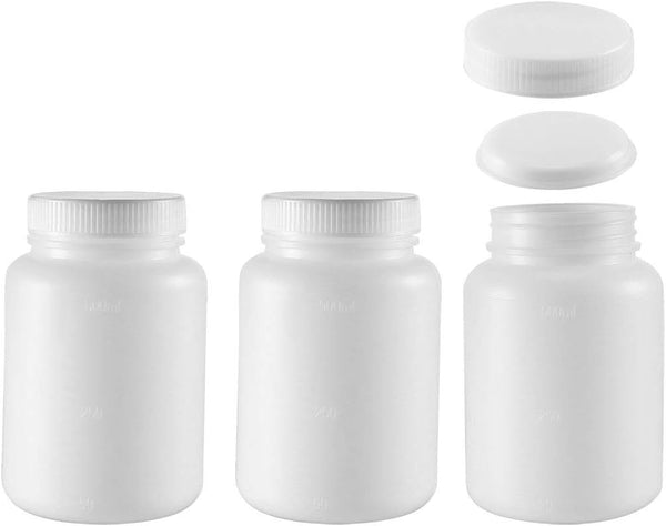 uxcell Plastic Lab Chemical Reagent Bottle - 500ml/16.9oz Wide Mouth Liquid Storage Container, 3pcs