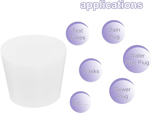 MECCANIXITY Silicone Rubber Tapered Plug, 36mm to 46mm Solid Test Tubes Bungs, Pack of 6