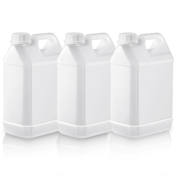 3 Pcs 1 Gallon Plastic Jug with Lids, Square Empty Storage Containers for Water, Sauces, Soaps, Detergents, Liquids