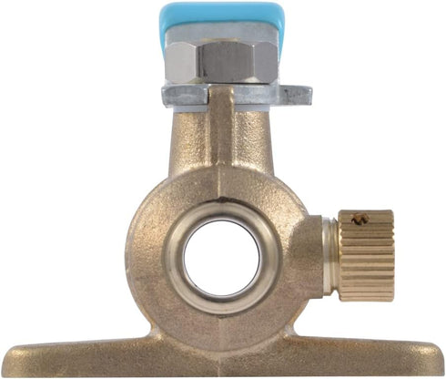 SharkBite 1/2 Inch Crimp Ball Valve with Mounting Tabs and Drain, Brass Plumbing Fitting for PEX Pipe