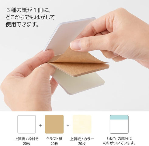 DESIGNPHIL 19087006 Midori Sticky Notes, Natural Texture Sticky Paper