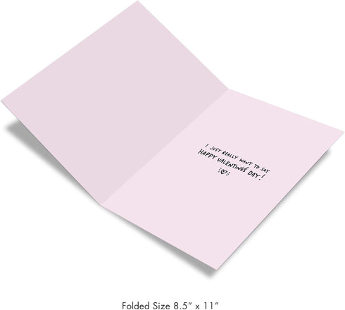 NobleWorks Large Valentine's Day Card, Funny Vday Humor, 8.5 x 11 Inch, Awkward Feelings J6784VDG