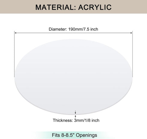 7.5" 8-8.5" Lampshade Diffuser, Diameter Round Diffuser Lamp Shade for Drum Style Lampshades Pendants Softening Light