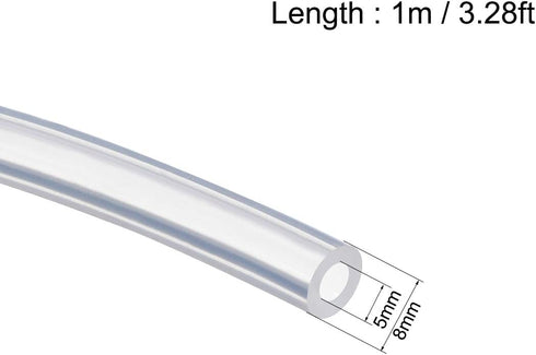 uxcell Silicone Tubing, 3/16" ID x 5/16" OD, 3.3ft Clear Silicone Rubber Tube for Pump Transfer