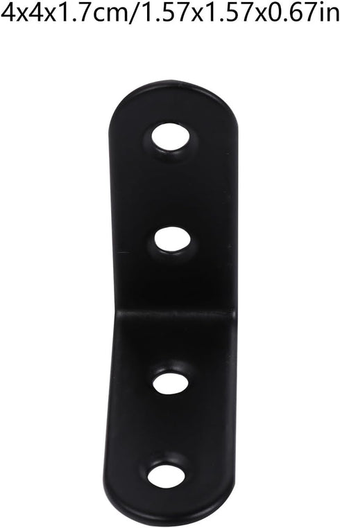 20pcs 40x40x2.0mm Luxshiny Thickened Black Stainless Steel Corner Braces Heavy Duty Corner Shelf Brackets Angle