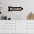 Delivery Sign Right Arrow Vintage Package Deliveries Plaque, 5x17 Metal Drop Off Parcel Here