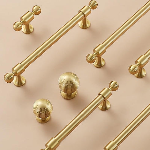 SANCHAKOU 2Pcs Drawer Knobs Brass Wardrobe Handle Chrome Bedside Table Drawer Cabinet Door Handle Round Ball Small