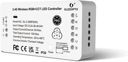 GLEDOPTO ZigBee 3.0 RGBCCT LED Strip Controller Pro RGB Color and Warm White