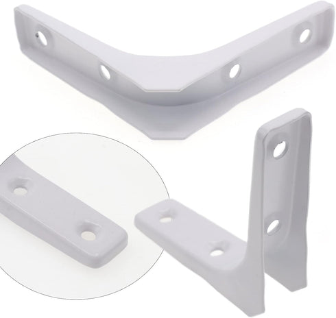 Joyangy 8pcs 3 Inch 90 L Brackets, Heavy Duty Wall Mount White L Corner Brackets Braces for Wood, Shelves, Cabinets