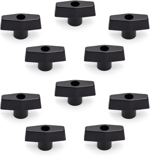 POWERTEC 1/4"-20 T Knobs 10 Pack - Clamping Knobs with Steel Insert for T Track Accessories