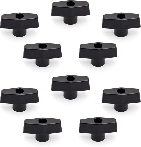 POWERTEC 1/4"-20 T Knobs 10 Pack - Clamping Knobs with Steel Insert for T Track Accessories