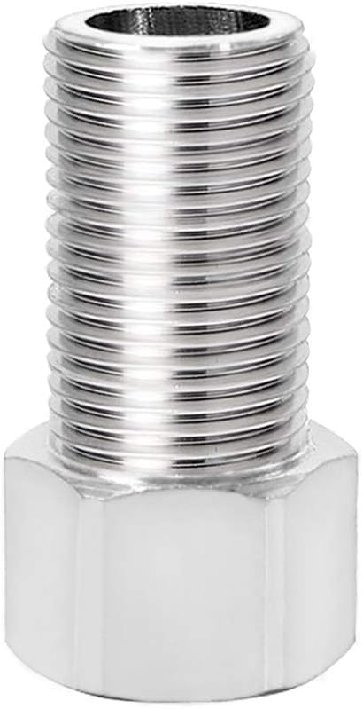 Hooshing Stainless Steel Pipe Fitting - 1/2" Female to 1/2" Male Straight Thread Extension Pipe Connector (Length 1.97