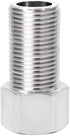 Hooshing Stainless Steel Pipe Fitting - 1/2" Female to 1/2" Male Straight Thread Extension Pipe Connector (Length 1.97