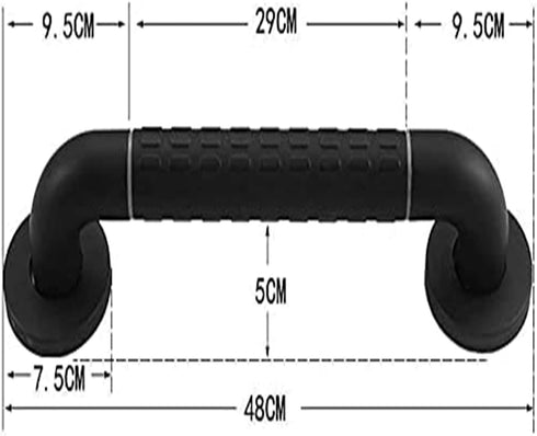 ALDEPO 48Cm) Grab Bars Stainless Steel Safety Armrest, Nylon Outer Tube Anti-Skid Handrail Toilet Safety Support Rail