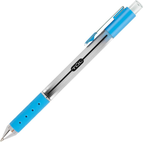 TUL Retractable Gel Pens, Bullet Point, 0.5 mm, Assorted Bright Ink Colors, Gray Barrel, Pack of 8