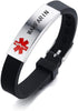 HEABY Medical Alert Customized ID Bracelet Free Custom Engraving Personalized Gift Adjustable Wristband