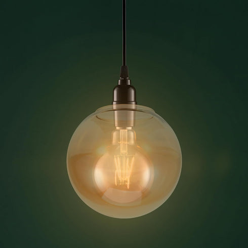 5.11 Inch Luxshiny Globe Glass Lamp Shade Clear Replacement for Pendant Light Fixtures Decorative Round Lampshade