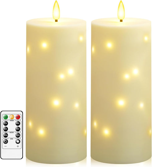 Sasigeiaa Waterproof Outdoor Candles with Timer & Remote - Battery Operated LED