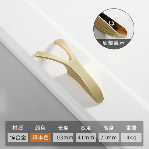 SKFGNX Hardware,A106 Simple Copper Color Wardrobe Drawer Hidden Button Bedside Table Cabinet Hanging Ring Single Hole