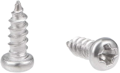 uxcell 50Pcs 2x6mm Self Tapping Screws, Phillips Pan Head Screw, 316 Stainless Steel Fasteners Bolts