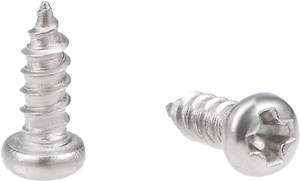 uxcell 50Pcs 2x6mm Self Tapping Screws, Phillips Pan Head Screw, 316 Stainless Steel Fasteners Bolts