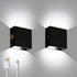 Indoor Wall Sconces Battery Operated Set of 2, Rechargeable Wall Lights Black
