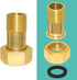 Joywayus Brass Water Meter Pipe Fitting - Hex Nipple 3/4” NPS Male x 1” NPS Female Threaded Connector (Pack of 2)