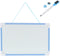 Operitacx Blue Small Magnetic Dry Erase Whiteboard with Marker, Portable Mini Double Sided Memo Board for Kids