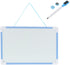 Operitacx Blue Small Magnetic Dry Erase Whiteboard with Marker, Portable Mini Double Sided Memo Board for Kids