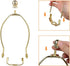 Helunsi 8 Inch Lamp Harp, 2 Set Gold Lamp Shade Holder with Finial, DIY Replacement Adapter for Table & Floor Lamps