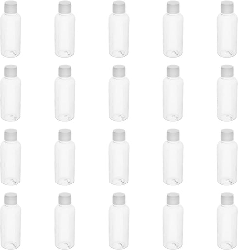 Othmro 20Pcs 60ml PE Plastic Lab Cylindrical Chemical Reagent Bottle, Small Mouth Transparent Liquid Storage Container