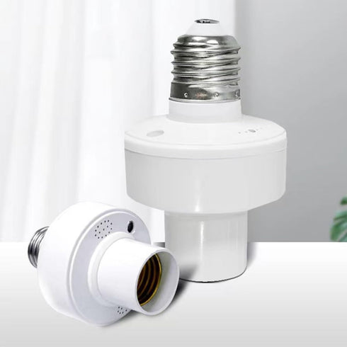 E27 Bulbs Outanaya Voice Control Lamp Holder Socket Smart Voice Activated Light Socket Compatible with Led Incandescent