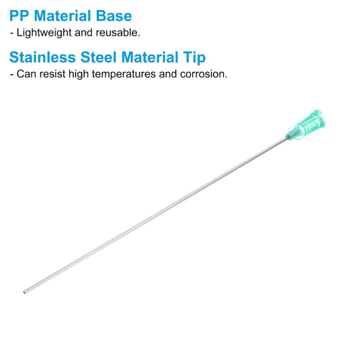 PATIKIL 6Pcs 18Ga x 5 Inch Dispensing Needle Tips Stainless Steel and Plastic Glue Needle Tube Blunt Tips