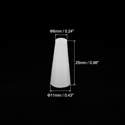 MECCANIXITY Silicone Rubber Tapered Plug 6mm to 11mm Solid White for Powder Coating, Painting, Anodizing, Plating, Sandblasting, Laboratory Use 20 Pieces