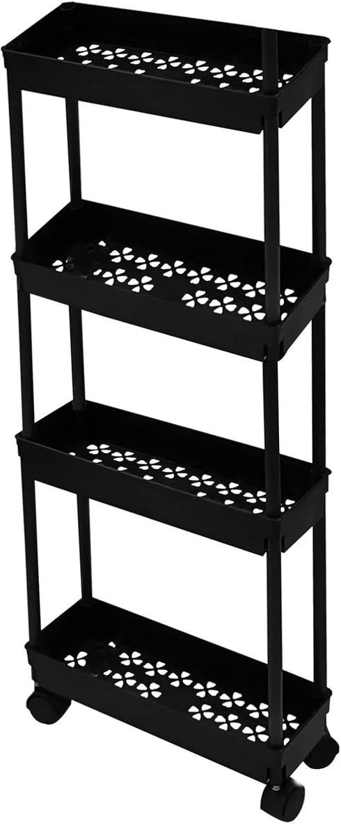 Wensdr 4 39 Inches Tier Kitchen Bathroom Storage Rolling Cart Tall Slim Utility Rolling Shelf Cart with Wheels Coner
