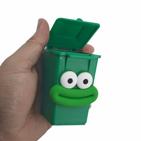 Nuanmu Mini Curbside Vehicle Garbage DIY Creative Sausage Mouth Miniature Novelty Toys Garbage Truck's Trash Can
