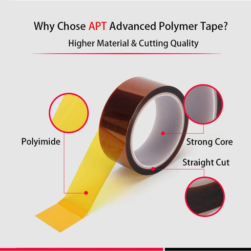 APT 1 mil Thick Polyimide Adhesive Tape - High Temperature and Heat Tape for Masking, Soldering, Electrical