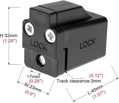 2 Pack Sliding Window Stopper Lock with 2 Keys - for Thickness 1/4" Small Frame Edge Clamp, Aluminum Alloy Windows Frame Locking Tool for Home Office Children Safety Sash Requires Drilling