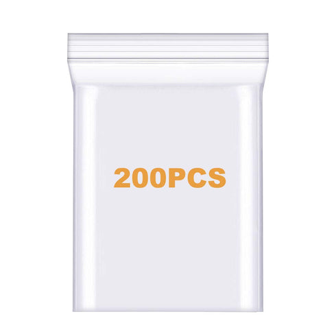 200 Pack 3" x 4" Thick Clear Reclosable Zip Bags, Heavy Duty Resealable Zipper Lock for Jewelry, Beads