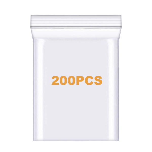 200 Pack 3" x 4" Thick Clear Reclosable Zip Bags, Heavy Duty Resealable Zipper Lock for Jewelry, Beads