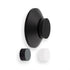 EVI Herrajes Doorstop for Wall Placement, 45 x 17 mm Stainless Steel Black Lacquered with Rubber Included, Adhesive or