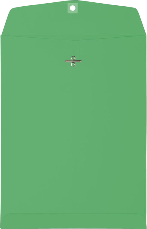 LUXPaper 9 x 12 Open End Envelopes - Clasp - Holiday Green - 80lb. Text - 50 Qty