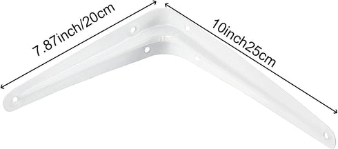 24 Pack 8 10 Inch 144 72 ZOENHOU x White Shelf Brackets, Heavy Duty L Bracket Support with Screws and Expansion Tubes