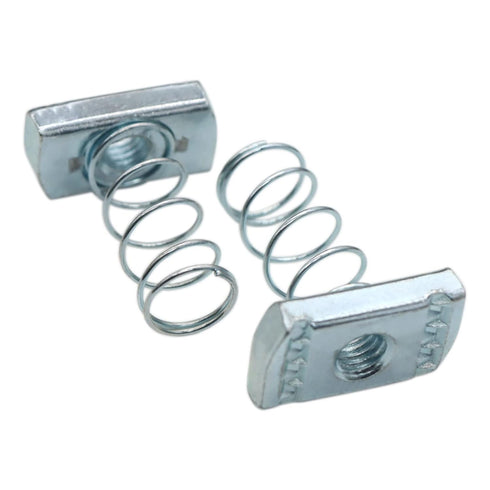 Strut Channel Nuts, 3/8-16 Long Spring Nuts with Zinc Electroplate Finish, Great for Strut Channel (10 Pack)