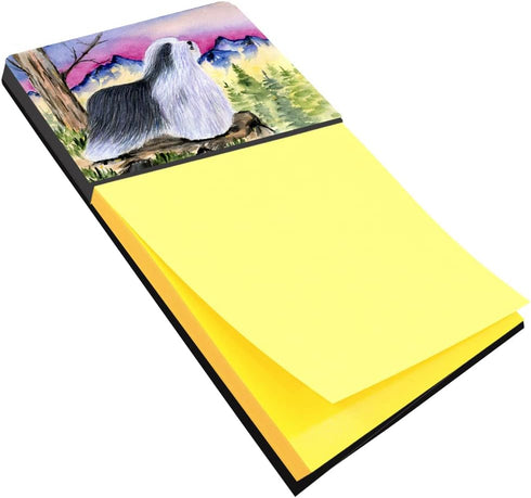 Large Multicolor Sticky Note Holder, Bearded Collie Design by Carolines Treasures