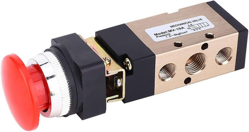 MV-10A Pneumatic Mechanical Valve 2 Position 5 Way Push Button Spring Return 1/4In PT Reversing Valve